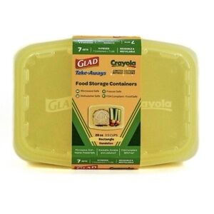 Crayola Yellow Rectangular Food Storage Container Set